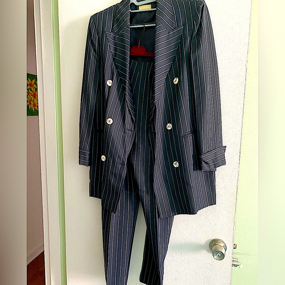 FUTURE OZBEK CLASSIC STRIPED PANTS SUIT, SIZE 12